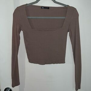 Zara beige crop top M